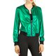 thumbnail image 2 of Chaqueta bomber corta con cremallera metálica y cuello de pie para mujer INSPIRE CHIC XS Verde, 2 of 8