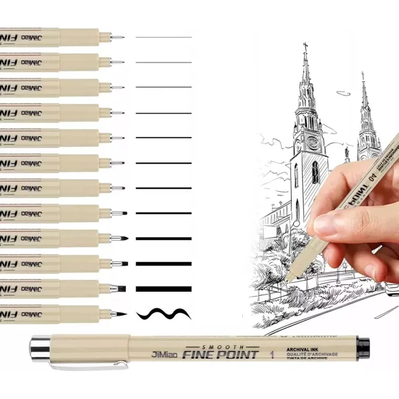 Estilografos Fineliner Lettering Manga Bosquejo 12pcs