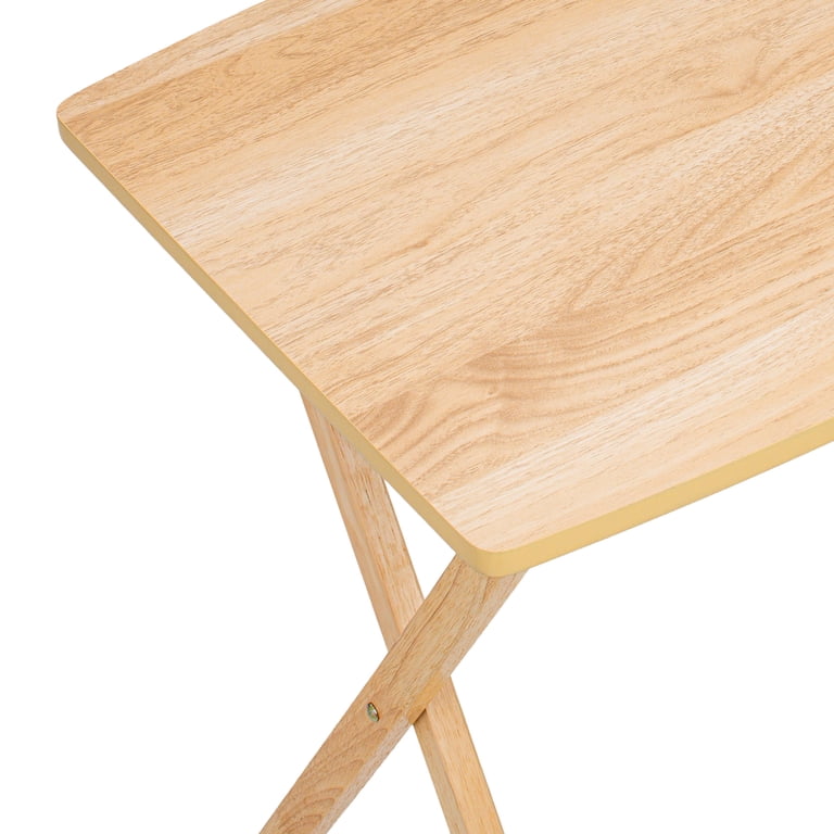 Mainstays XL Oversized Rubberwood Folding TV Tray Table, Natural