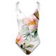 thumbnail image 2 of Gibobby Trajes de Baño Mujer Traje de baño con estampado de flores y cuello en V para mujer Conjuntos de bikini con falda y delantal(Rosa,G), 2 of 4