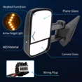 thumbnail image 4 of Ledkingdomus Tow Mirrors for 2007-2013 Chevy Silverado 1500 2500 Power Heated LED Turn Signal, 4 of 8