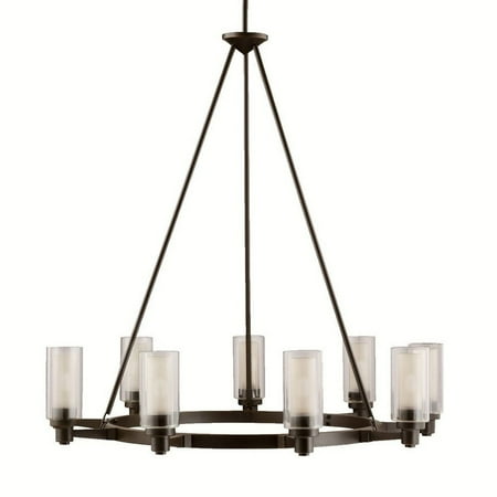

Mid Century Modern Nine Light Chandelier-Olde Bronze Finish Bailey Street Home 147-Bel-551428