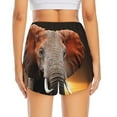 thumbnail image 4 of Uemuo Elephant Sunset in Kenya Pattern Women's Athletic Shorts High Waisted Running Shorts with Liner Pockets Gym Elastic Workout Shorts-Small, 4 of 9