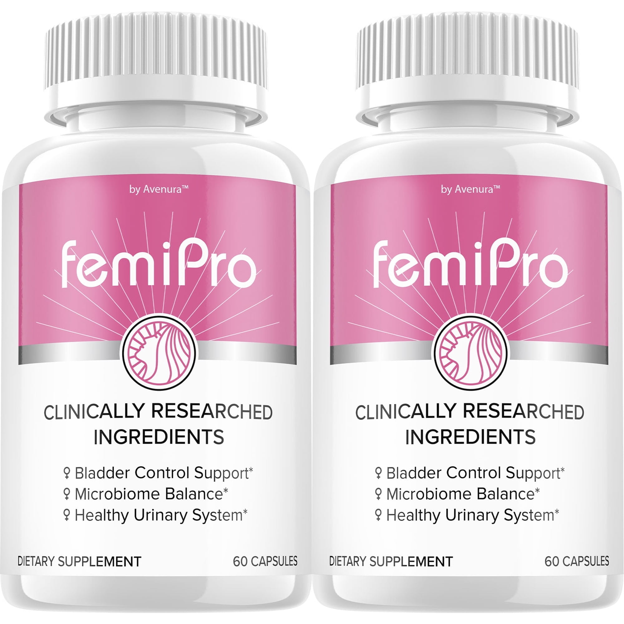 FemiPro Bladder Support Supplement - Probiotic Femi Pro Urinary Control, 2 pack, 120 Capsules
