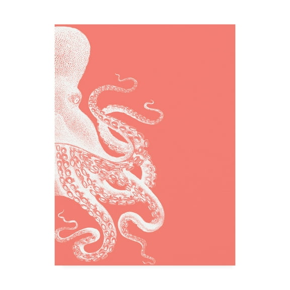 Trademark Fine Art 'Octopus Coral And Cream B' Canvas Art by Fab Funky