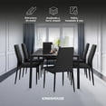 thumbnail image 2 of Juego de Comedor Mesa De Vidrio 6 Sillas De Metal Asiento Acojinado KingsHouse negro, 2 of 7