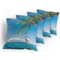 thumbnail image 5 of Ambesonne Tropical Throw Pillow Cover 4 Pack, Cruise Ship Palm Tree, 18", Turquoise Green, 5 of 7