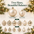 thumbnail image 5 of 48Pcs Christmas Tree Bauble Ornaments Set, Champagne Shatterproof Hanging Balls, 1.57in & 2.36in Xmas Tree Decor, Holiday Party Home Indoor Decor, 5 of 7
