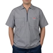 Ben Davis 11239 Mens 1/2 Zipper Short Sleeve Stripe Shirt - LG