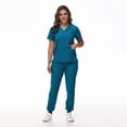 thumbnail image 6 of LYMAYTER Women Nurse Uniform Summer Fashion Medical Uniform for S-2XL Stretch Top + Jogger Pants Medical Workwear Set, 6 of 6