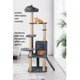 thumbnail image 1 of Torre Árbol Rascador para Gato con Casa Gris 132 cm, 1 of 5