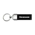 thumbnail image 2 of iPick Image for Jeep Renegade Black Real Leather Loop Strap Chrome Metal Key Chain, Official Licensed, 2 of 5