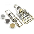 thumbnail image 1 of 6 Sets Overall Buckles (38 Mm) Metal Suspender Replacement Buckles With Rectangle Buckle Slider And No-sew Buttons For Overalls Bib Pants Trousers Jea, 1 of 4