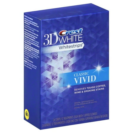 Crest 3D White Whitestrips Classic Vivid - Teeth Whitening Kit 12 Treatments