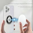 thumbnail image 4 of ELEHOLD Magnetic Case for iPhone 14 Pro Max 6.7",Bling Gitter Camera Lens Protective Film Logo View Window Compatible with MagSafe Slim Lightweight Shockproof Fashion Case,White, 4 of 7