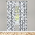 thumbnail image 3 of Ambesonne Grey and White Curtains, Romatic Roses, Pair of 28"x63", Grey and White, 3 of 5