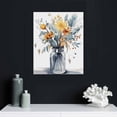 thumbnail image 4 of Nawypu Navy Flowers Canvas Wall Art Watercolor Style Abstract Floral Pictures for Bathroom Wall Decor Elegant Botanical Canvas Painting Modern Indigo Blue Simple Life Canvas Print Artwork, 4 of 4
