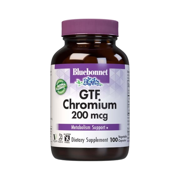 Bluebonnet Nutrition GTF Chromium 200 mcg, 100 Vegetable Capsules