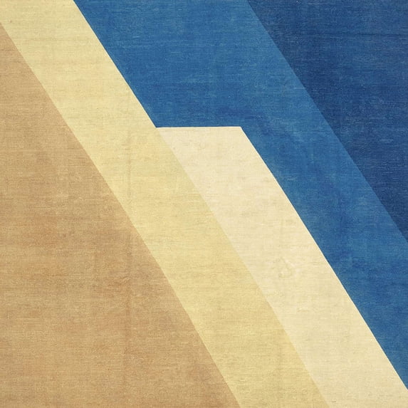 Ahgly Company Indoor Square Abstract Steel Blue Abstract Area Rugs, 3' Square