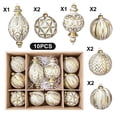 thumbnail image 6 of Black Gold Vintage Embossed Christmas Ornament Set Shatterproof Hanging Baubles for Christmas Tree Holiday Decor, 6 of 9