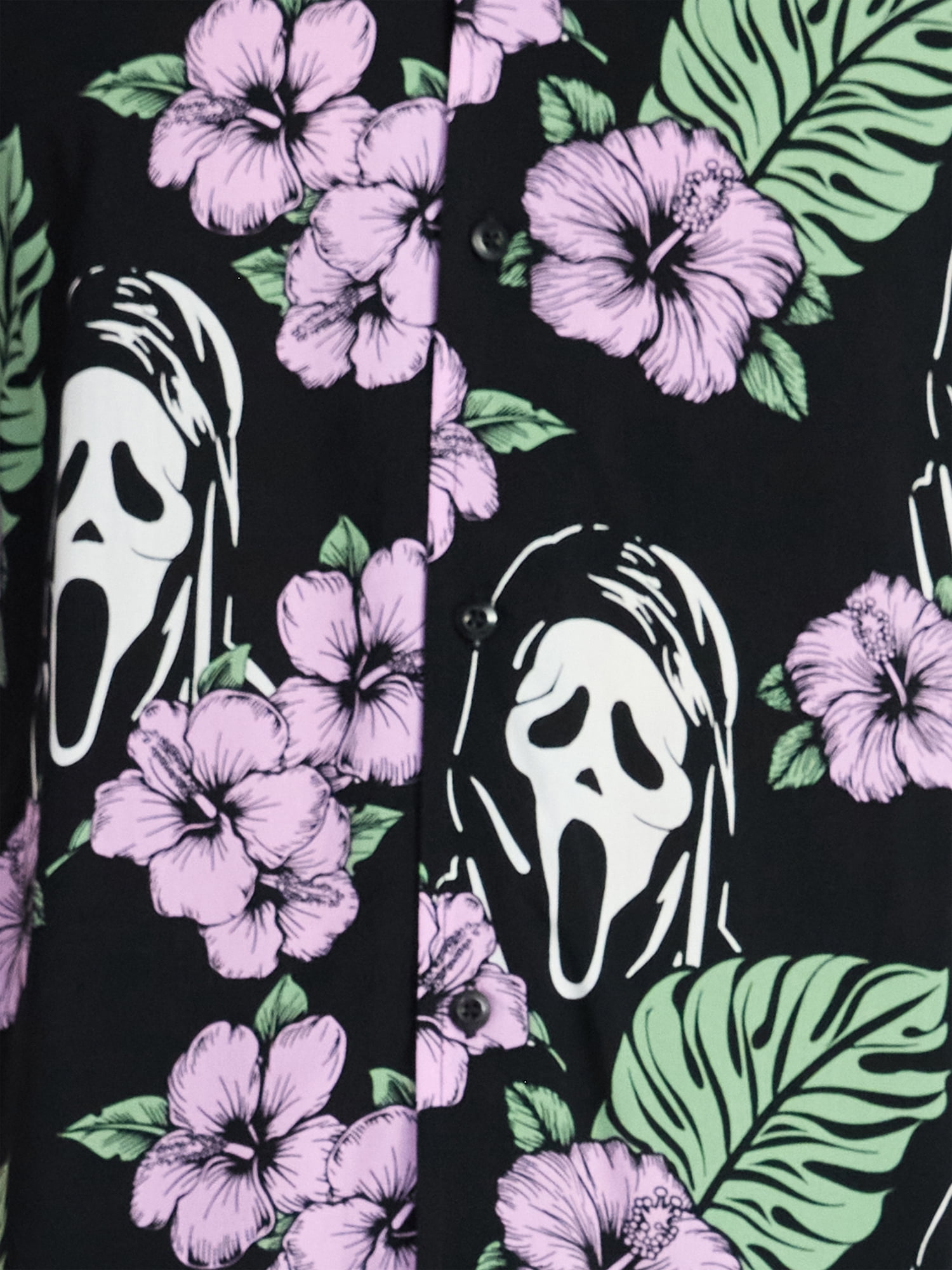 Ghost Face Men's and Big Men's Print Resort Shirt, Sizes XS-5XL