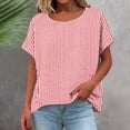 thumbnail image 5 of Aezemi Loose Striped Shirts Womens Tunic Curved Hem Lightweight Beach Vacation Casual Tops Women Summer Pullover Short Sleeve Fashion Outdoor Tees 3XL, 5 of 6