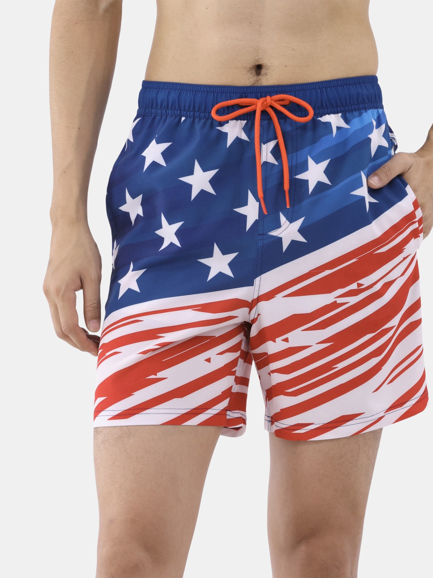 Americana Diagonal Men's and Men's Big & Tall Graphic Swim Shorts, Sizes S-3XL