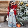 thumbnail image 2 of BOOMNY Girls Baggy Jeans Wide Leg Jeans for Girl Trendy Butterfly Embroidery Elastic Waist Lightweight Loose Fit Soft Denim Pants With Pocket, 2 of 9