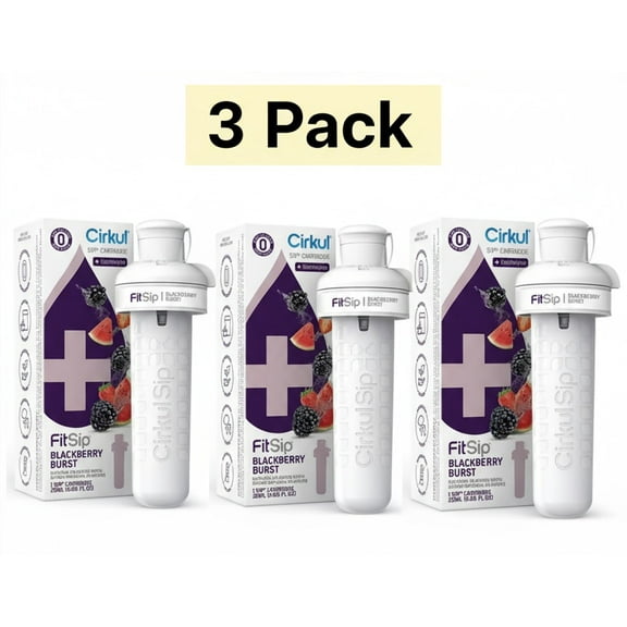 (3 pack) Cirkul FitSip Blackberry Burst Flavor Cartridge, Drink Mix.