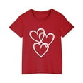 thumbnail image 1 of MeetoTime T-Shirt de Sport en Coton à Manches Courtes pour Enfants, Col Rond, Imprimé Cœur, Confortable pour Garçons et Filles, 1 of 4
