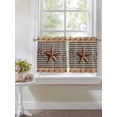 thumbnail image 4 of Vintage Texas Star Brown 2 Panel Kitchen Curtains for Small Windows, Black Plaid Berry Farmhouse Bathroom Tier Curtain, Short Window Treatment for Bedroom/Living Room 55"x24", 4 of 6