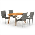 thumbnail image 1 of vidaXL 5 Piece Garden Dining Set Grey, 1 of 5
