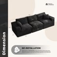 thumbnail image 5 of LAKPS 106.3" Modular Sectional Couch, Deep Seat Modular Couch for Families and Apartment Dwellers, No Assembly Required, Comfortable Sofa for Living Room, Corduroy, Black, 5 of 10