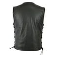 thumbnail image 5 of Olyvenn Men's Motorcycle Vest Genuine Cowhide Leather Sleeveless Biker Waistcoat Side Lace-Up Punk Gothic Retro Black Brown Plus Size Black 10, 5 of 5