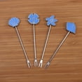 thumbnail image 3 of Raindrops Blue Stainless Steel Fruit Forks for Party Perfect for Appetizers and Desserts 4 Pieces, 3 of 8