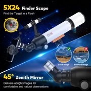 Telescope for Adults and Kids Beginners -500mm Astronomical Refracting Telescope with Carry Bag, Phone Adapter 20-150X High Powered