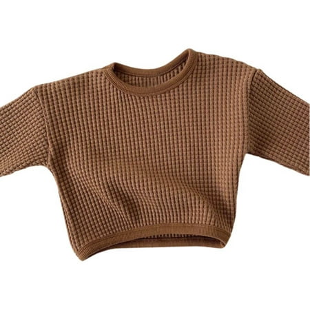 

NECHOLOGY Boys Long Sleeve Size 5 Baby Girls Boys Spring Autumn Solid T Shirt Long Sleeve Boys Blank Tops Shirt Coffee 12-18 Months