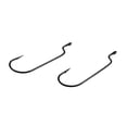 thumbnail image 4 of 100 Worm Hooks Barbed Big Hook - Black, 2# 2, 4 of 9