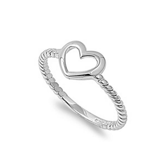 Oxidized Twist Heart Purity Promise Ring 925 Sterling Silver Band Jewelry Female Male Unisex Size 9