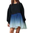 thumbnail image 1 of TJAZFJPA Robe d'Été avec Manches Mode Femme Robe Chandail en Molleton Surdimensionnée Manches Longues Col Rond Pull Tops Coupe Décontractée Chandails en Molleton Mini Robe Longue Robe d'Été Maxi Robe Florale, 1 of 3