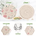 thumbnail image 4 of Flamingoes Candle Spots Leaves 6 Pcs Drink Coasters with Holder Absorbent Coasters Woven Coasters for Drinks Table Desk Protection Home Decor, 4 of 7
