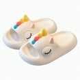 thumbnail image 5 of TOWED22 Girls Slippers Flip Flops Summer Cushion Thick Sole Large Bow Cute Platform Cloud Slides Home Sandals(White,1.5), 5 of 6