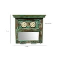 thumbnail image 2 of Dual Dial Wooden Wall Clock With Mirror, Green, 2 of 2