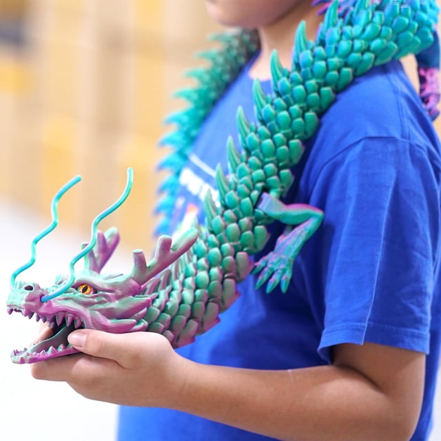 Modelo de dragón impreso en 3D, junta flexible supergrande de 120 cm