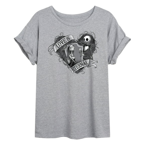 The Nightmare Before Christmas - Jack and Sally Love Eternal - Juniors Ideal Flowy Muscle T-Shirt