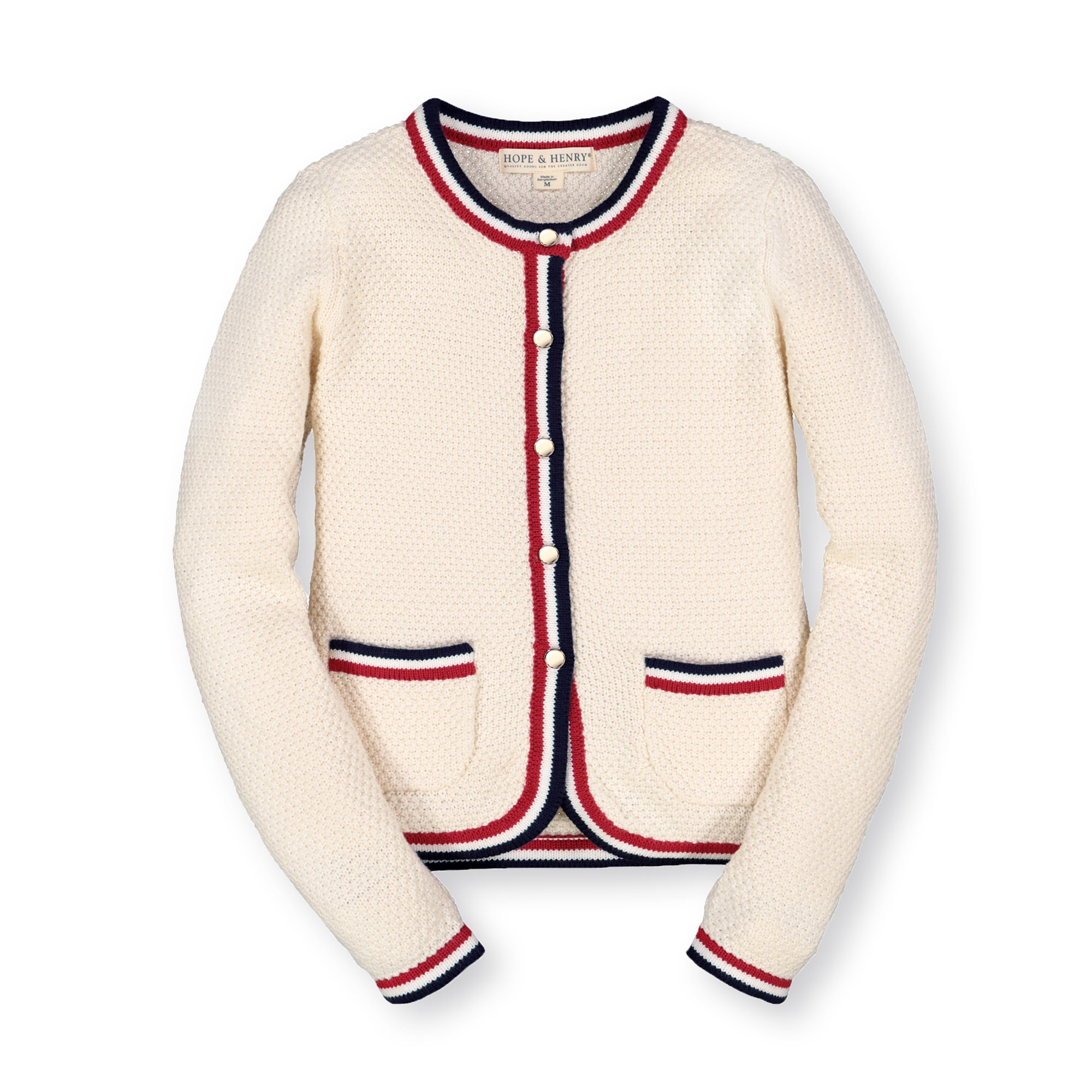 Hope u0026 Henry Girls' Fancy Cardigan with Stripe Trim - Walmart.com