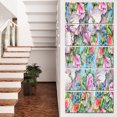 thumbnail image 1 of Pink Flower Pattern on Blue - Floral Canvas Art print, 1 of 3