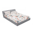 thumbnail image 3 of Ambesonne Floral Fitted Sheet & Pillow Sham Set, Shabby Nature Botanical, Twin, Almond Green Salmon, 3 of 3
