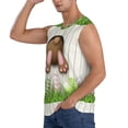 thumbnail image 3 of Lsque Brown Bunny Print Men's Cotton Blend Sleeveless Muscle Shirts (S-3XL)- Moisture Wicking, Odor Protection, UPF 30+,Small, 3 of 8