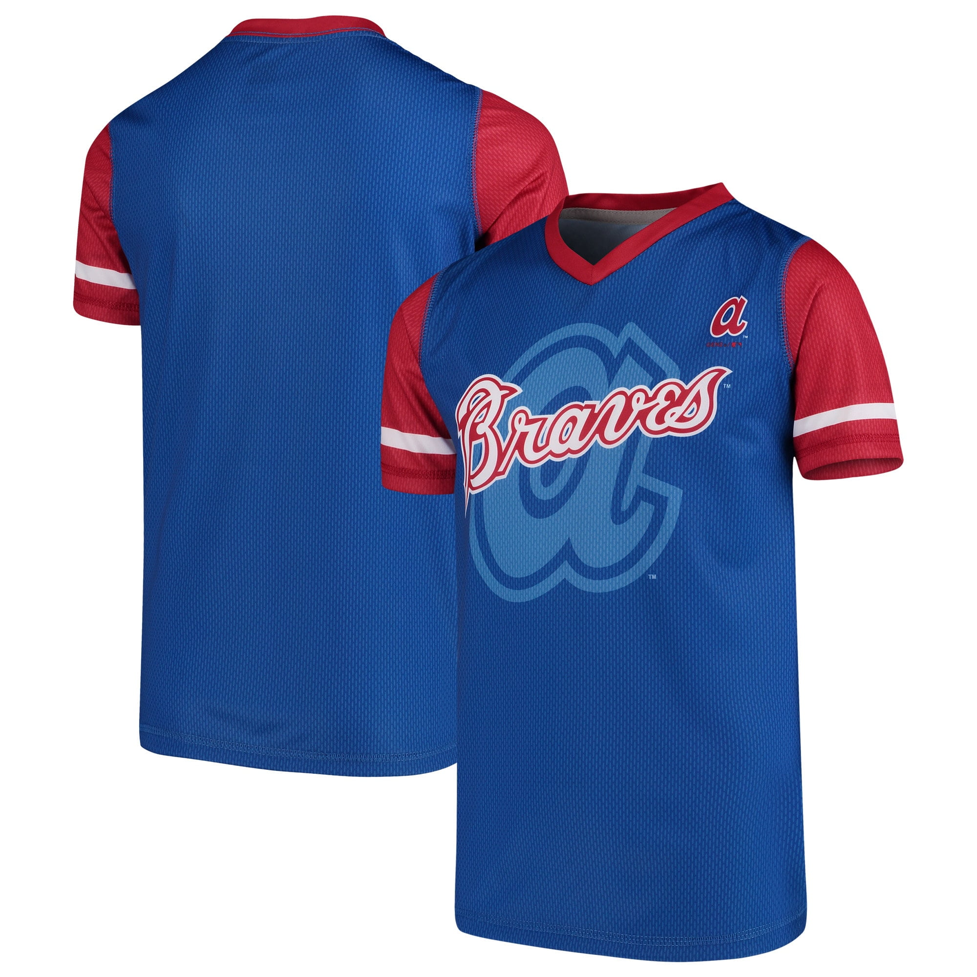 Atlanta Braves Youth Cooperstown Collection Play Hard VNeck Jersey T